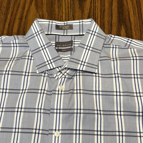 Calibrate Dress Button Down Shirt Size 17 Trim Fit - Picture 3 of 6
